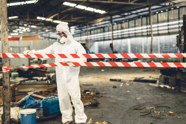 Professional Biohazard Cleanup technician working in Durham, NH